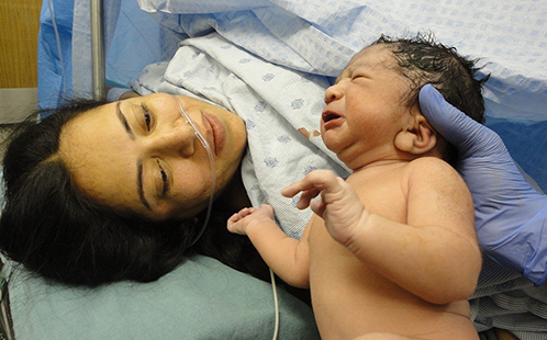Woman who gave birth in hospital