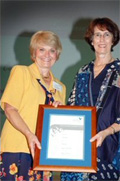 Highly Commended - Dr Janice Hall (left) with Vice-Chancellor Professor Janice Reid