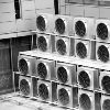 air conditioning fans on an office building