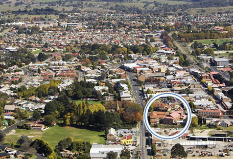Aerial view of Lithgow campus