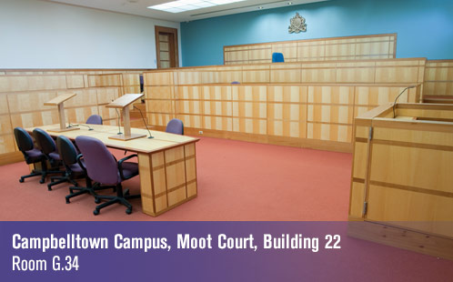 
 Campbelltown Campus, Moot Court, Building 22, Room G.34 