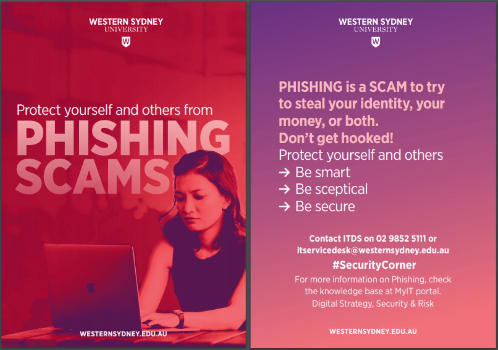Phishing Scams awareness postcard