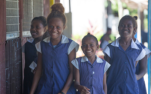 Girls at school in Solomon Islands (image: Plan International)