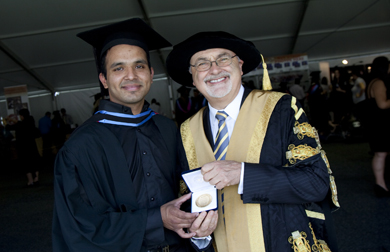 Abhishek Gupta with Professor Peter Shergold