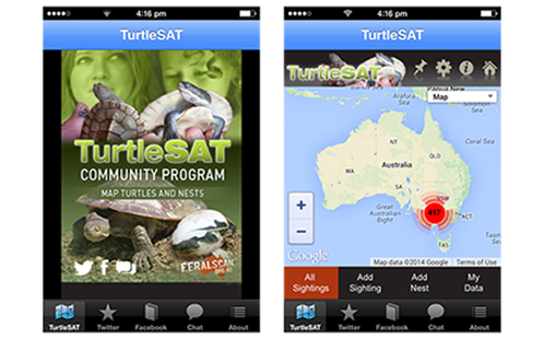 TurtleSAT app smart phone screen shots