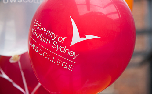 UWSCollege logo on red balloon