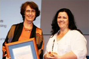 Winner - Professor Debra Jackson with Vice-Chancellor Professor Janice Reid (left)