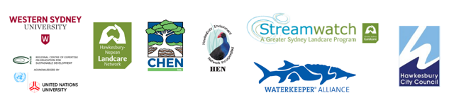 Logos of the partners in the river snap project, including Western Sydney University