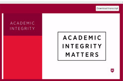 Academic Integrity Module start screen