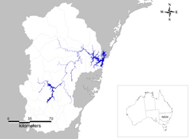 Map of Hawk Nepean Catchment and South Creek Catchment