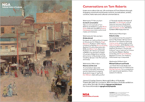 Flyer for 'Conversations on Tom Roberts' 