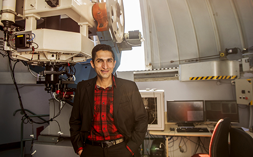 Refugee researcher Rami Alsaberi at the Penrith Observatory