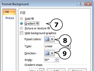 Format Background dialog box