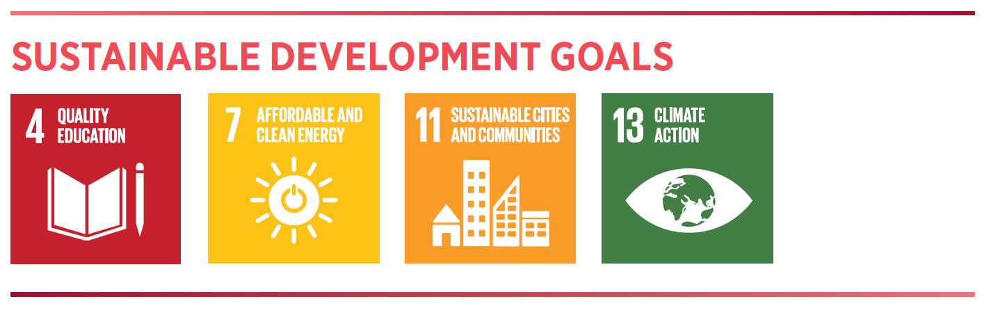 SDGs 4, 7, 11,13