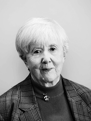 Black and white portrait photo of Jocelyn Chey.