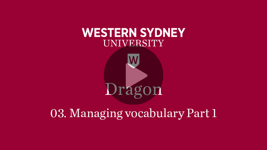 03 Managing Vocabulary Part 1 video